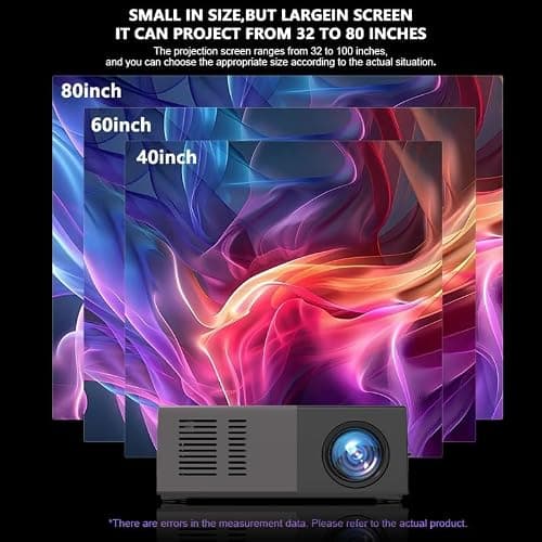 Mini Projector, Small Portable Projector .Suitable for children's gifts Video Projector, indoor video movies, and games. with Remote Control.Compatible for Smartphone, Laptop, PC (J9-H) — view 4