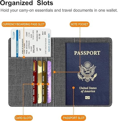 FINTIE Passport Holder Slim Travel Wallet RFID Blocking Card Case Cover Passport — view 4