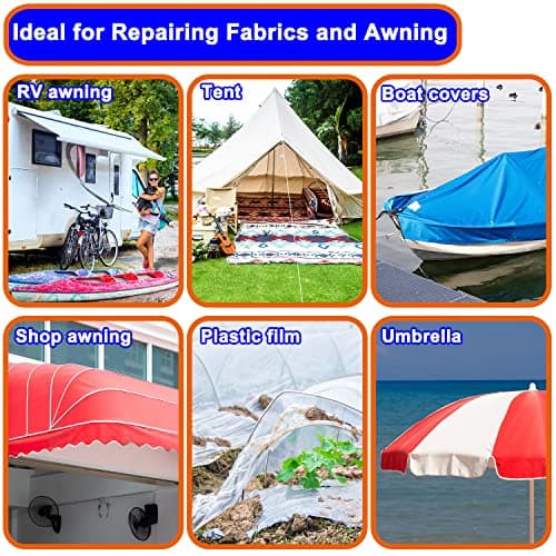 KAIHENG 39FT RV Awning Repair Tape, Canvas Patch Kit, Tent Sail Tape, Outdoor Waterproof Repair Tape, for Boat Covers, Canopy, Tear, Tarp, Tent Repair — view 5