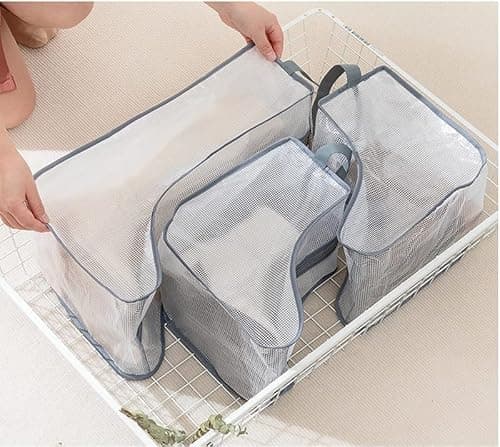 2 Set Boot Storage,Portable Short Boots and Tall Boots Storage or Protector Bag,Shoe Dust Bags,Shoe Sleeves for Travel,Clear Boots Cover,Shoes Packing Organizers for Adult Sneakers — view 4