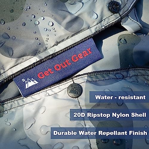 Get Out Gear Cozy Camo Camping Blanket - Puffy, Packable, Lightweight and Warm | Ideal for Outdoors, Travel, Stadium, Festivals, Beach, Hammock |Water-Resistant Backpacking Quilt — view 6