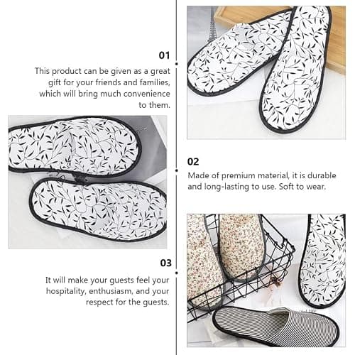 Didiseaon 5 Pack Simple Slippers by Sliers Non-skid and Sturdy for Hotels Travel Spa Home — view 2