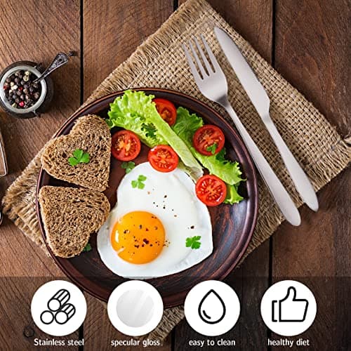 Dacitiery 2 Set Camping Cutlery, Stainless Steel Knife Fork Spoon with Bag — view 6