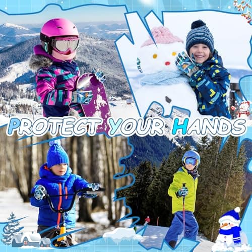 CYCLESPEED Kids Ski Gloves Waterproof Winter Warm Snow Windproof for Boys Girls Unisex 4-12 Years Snowboarding, Skiing — view 6