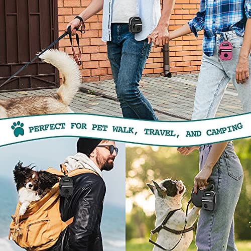 PetAmi Dog Poop Bag Holder for Leash Waste Bag Dispenser Pet Pouch Charcoal — view 6