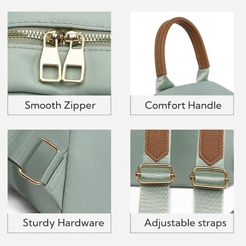 FUNSEED Mini Backpack for Women, Casual Lightweight Oxford Cloth Shoulder Bag for Daily Use, White, S, Fashion — view 4