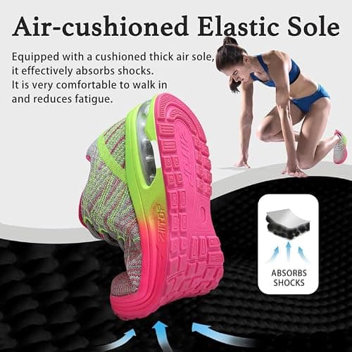 Womens Trainers Running Shoes Air Cushion Sneakers Ladies Walking Trainers Lightweight Breathable Mesh Athletic Sports Sneakers Non Slip Casual Gym Tennis Jogging Shoes — view 5