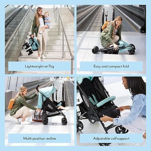 Graco TraveLite Compact Stroller/Pushchair - Suitable from birth to approx. 3 years (15kg). Lightweight at only 7kg, Mint fashion — view 3
