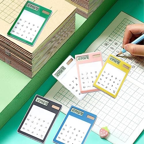Solar Powered Calculator 8 Digit Touch Screen LCD Transparent for Office — view 3