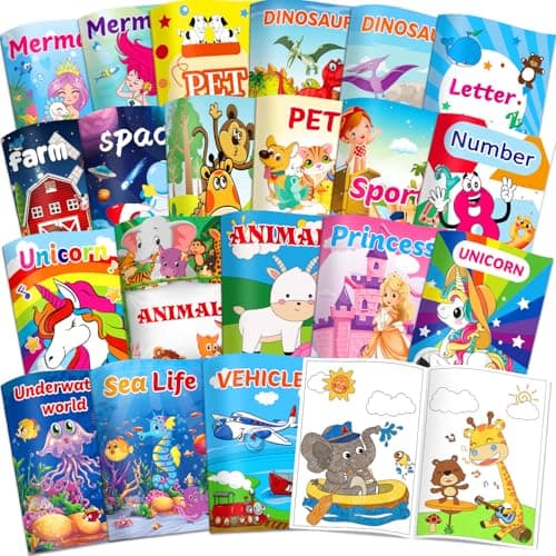 Kalysky 20 Pack Colouring Books for Children, Mini Kids Colouring Books