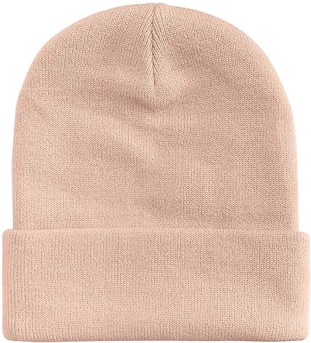 ATNKE Kids LED Lighted Beanie Cap, USB Rechargeable 4 LED Headlamp Waterproof Winter Warmer Knit Night Hats with Light for Boys Girls/Skin Pink — view 4