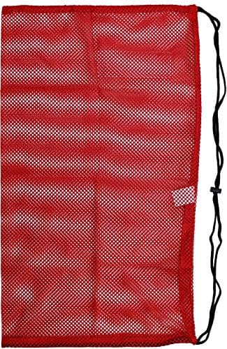 aqua zone Drawstring Sports Equipment Mesh Bag for Swimming Beach Diving Travel Gym (Red) — view 4
