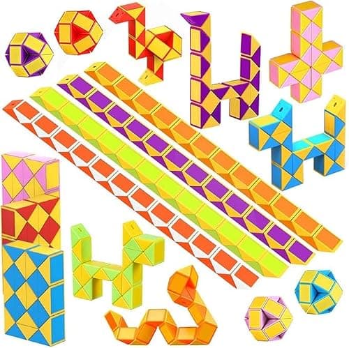 WEARXI 20 Packs 24 Blocks Magic Snake Cube, Party Bag Fillers for Kids