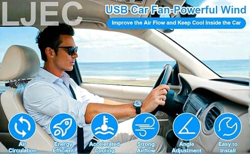 2-Pack Car Backseat Fan – 3000mAh Rechargeable Battery, 3-Speed Clip-On Car Seat Cooler & Air Circulator – Adjustable Angle Ventilation for Road Trips, Camping, Travel & Long Drives — view 5