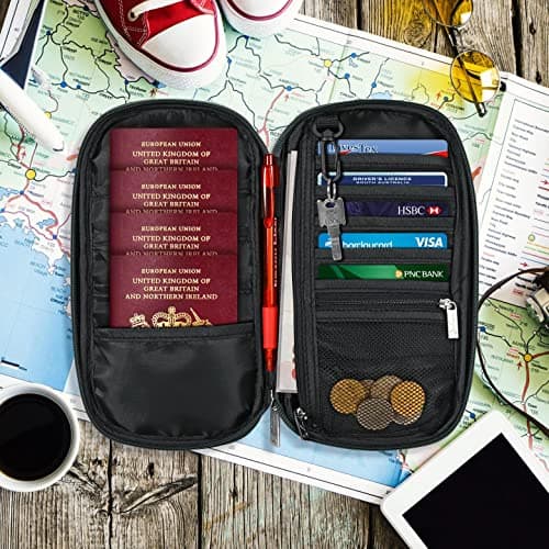 Vinsani Passport Holder Travel Wallet, RFID Blocking Document Organiser — view 2