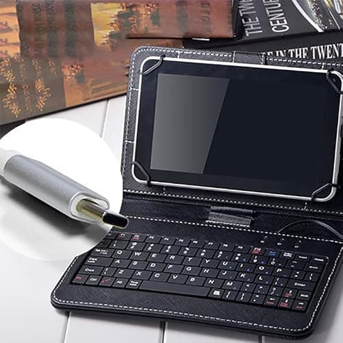 Cocoarm Wired Faux Leather Keyboard Case, Portable Tablet Protective — view 3