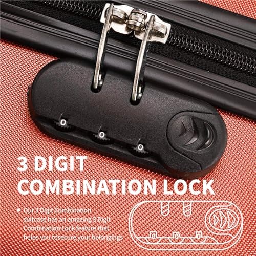 FLYMAX XL 32" Extra Large Suitcase 4 Wheel Lightweight Luggage Hard Shell Check in Hold Travel ABS 143 Litre Capacity Travel Case with 3 Digit Combination Lock + Telescopic Handle Red — view 5