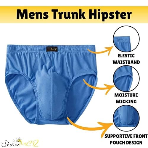ShopMCR Pack of 3 or 6 Mens Classic Sports Soft Cotton Underwear Ribbed Slips Briefs Underpants (6pk, M) — view 3