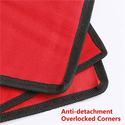 Roll Up Tool Bag Multi-Pocket Travel Wrench Roll Up Pouch Multi-Purpose Oxford Cloth Tool Roll Organize for Spanner Plier 8 Pockets Red — view 4