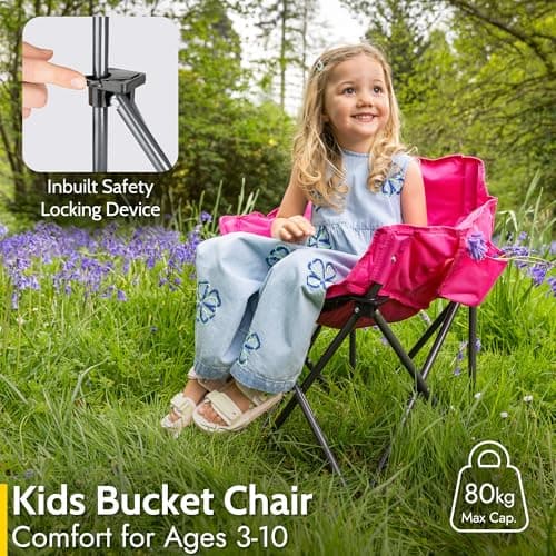 Trail Buzzard Kids Bucket Camping Chair, Pink — view 4