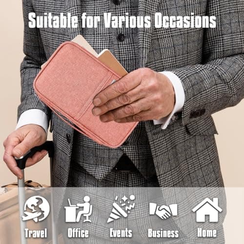 Passport Holder Travel Wallet, RFID Family Travel Document Organiser — view 6