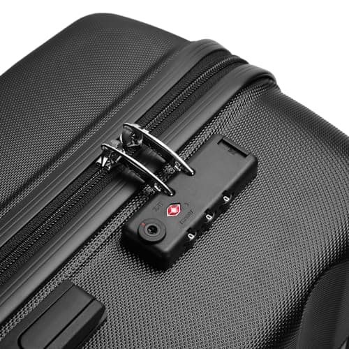 Kono Cabin Suitcase Hard Shell,ABS+PC Hand Luggage Trolley,Black — view 2