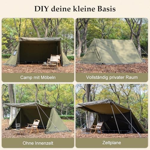 TOMOUNT Solo Tent Cotton 1 Person Minilite Shelter Tent with Inner Tent and Oven Hole for Tent Stove 4 Seasons Camping Tent for Outdoor, Camping, Hiking, Trekking — view 5