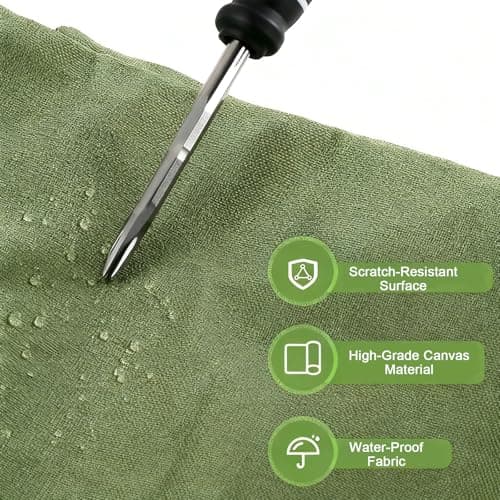 Tool Roll Bag Canvas Small Tool Bag Multi-Purpose Tools Box Organiser with 5 Zip Pockets Chisel Spanner Roll Ideal for Craftsmen Plumbers and Electricians Armygreen — view 4