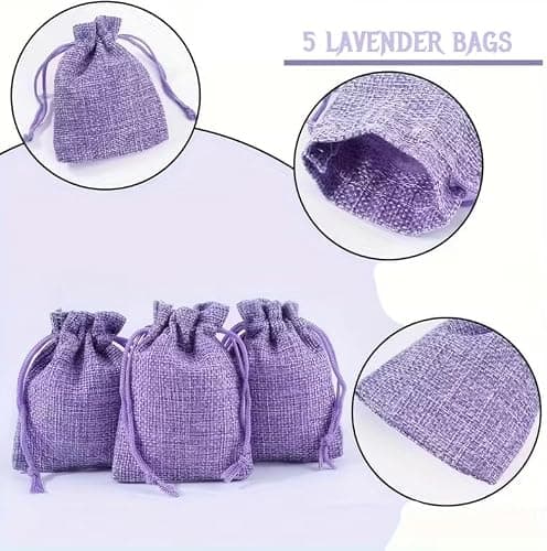 3drom 5 Lilac Hessian Bags filled with Natural Organic French Provence Lavender 7x9 Sized Sachets — view 5
