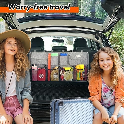 SURDOCA Car Boot Organiser Hanging, Car Interior Accessories, Gray XL — view 6