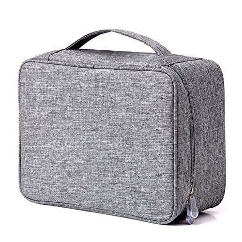ACOPTON Electronic Organizer, Portable Travel Organizer Bag, Waterproof Electronics Accessories Storage Cases for iPad, Cables, Chargers, Hard Drive, Power Bank, Game Cards (Gray) — view 6