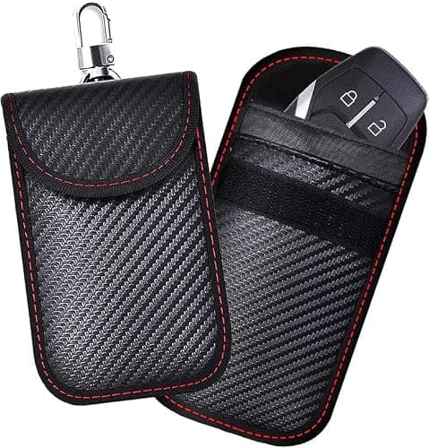 KAV Faraday Box and Faraday Car Key Fob Protector Pouch Bundle - RFID Signal Blocking Pouch & Anti-Theft Key Fob Case - Keyless Entry Protection for Car Keys, Phones (1 Box with 2 Pouch) — view 3