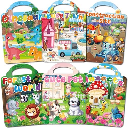 Kalysky 6 Pack Reusable Sticker Book for 2+ Year Olds