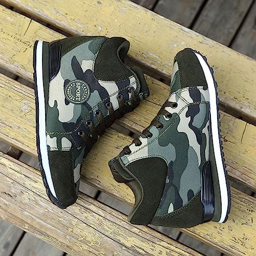 2026 Trainers Women's Shoes Leisure Women's Camouflage Travel Soft Sole Comfortable Lace-up Shoes Outdoor Shoes Running Fashion Sports, Army Green, 8 UK — view 5