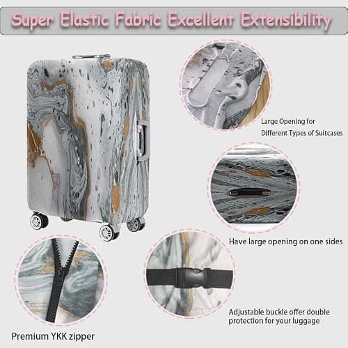 Fasbuy Travel Suitcase Cover, Washable Elastic Suitcase Covers Protectors 3D Mandala Anti-Scratch Luggage Protector for 18-32in Small Medium Large Luggage (Olive yellow,S) — view 5