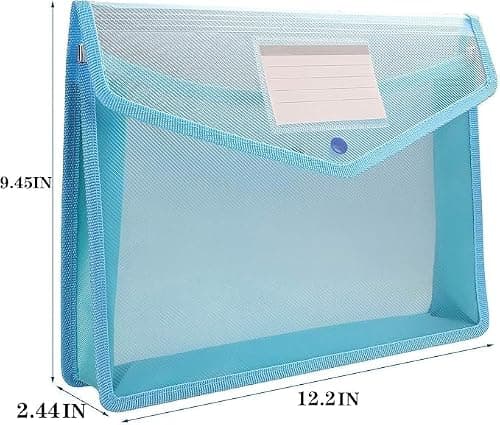 A4 Plastic Wallets, 7 Pcs Plastic Folders Document Files Folders Popper Wallet Envelope Pockets Large Capacity with Quick Snap Closure, Card Slot for Office Home School Travel — view 2