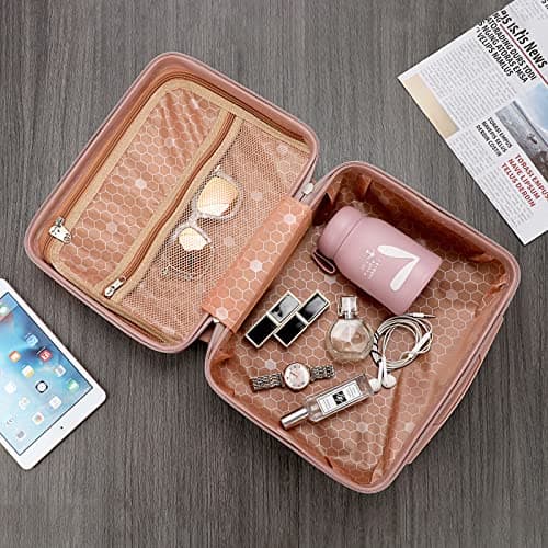 TOLIDA Makeup Travel Case with Elastic Band and Soft Handle, Pink — view 6