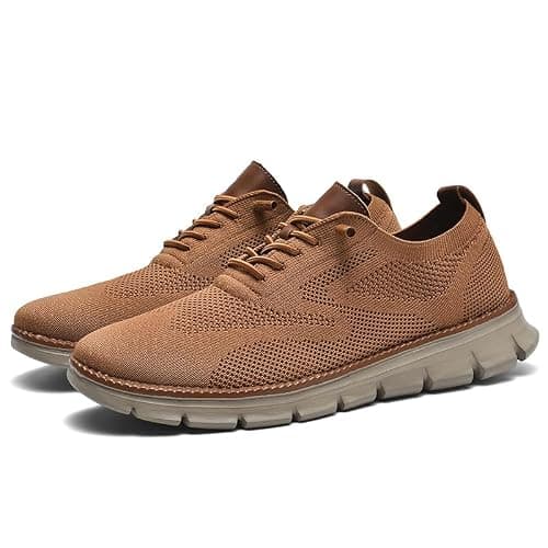 Wearbreeze Men's Business Casual Oxford Sneakers, Lightweight Lace Up Dress Shoes for Work, Travel and Daily Travel, orange, 10 UK — view 5