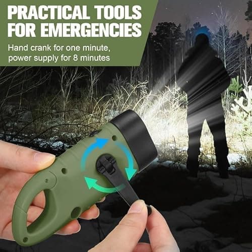 Bryze 2-Pack Solar Hand Crank Torch Set, Dual Power Flashlight with Carabiner Hook, Rechargeable Outdoor Torch for Camping, Hiking, Travel and Emergency Lighting — view 5