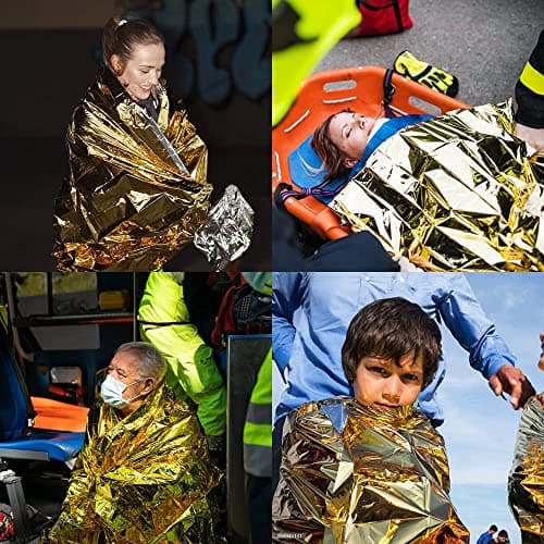 HONYAO® Emergency Blankets 3pcs, Foil Blankets Gold Silver, Thermal Blanket 210×160 cm, Survival Blankets Perfect for Outdoors, Survival, Hiking, Marathons or First Aid, Tear Resistant — view 6