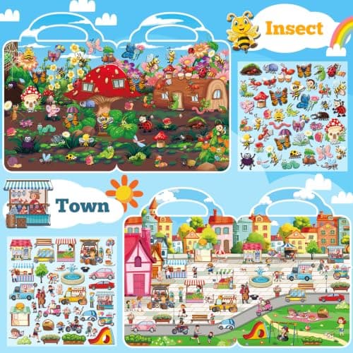 Kalysky 6 Pack Reusable Sticker Book for 2+ Year Olds — view 2