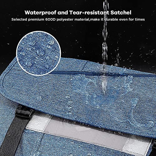 OIWAS Messenger Bags for Men, 15.6 Inch Satchel Bag Men Bag Shoulder Bag Laptop School Travel Work Blue — view 6