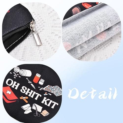 Sisadodo Medication Medical Bag Organiser for Women Men Funny Emergency Kit Bag for School Wedding First Aid Kit Zip Travel Pouch for Pills Medicine Portable Medicine Pouches for Handbag Bags — view 5