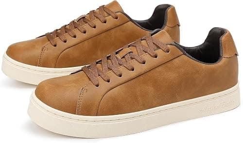 Men's Sneakers Casual Shoes Lightweight Leather White Black — view 4