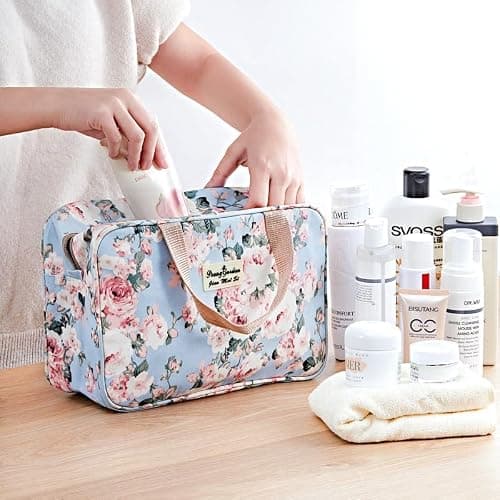 Aucuu Toiletry Bag, Large Full Size Toiletry Bag, Travel Hand-Held Make up Wash Bags, Portable Waterproof Toile-Try Kit, Bathroom Storage Case, Cosmetic Organizer for Travel, Camping for Women Girl — view 3