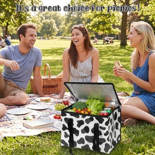GwaOery Cooler Bag 40L Insulated Picnic Thermal Food Delivery Bag (White) — view 5