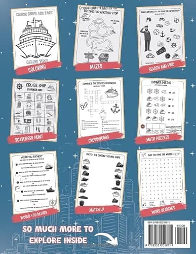 Cruise Activity Book For Kids: Perfect For Cruise Travel Trips | Includes Mazes, Crosswords, Word Searches AND MORE! — view 2