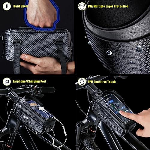 Waterproof Bike Handlebar Bag With Phone Holder, Bike Frame Bag For 6.8" — view 5