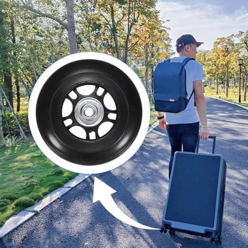TIXIPEM 2pcs Luggage Suitcase Replacement Wheels 80x24mm, Black — view 6