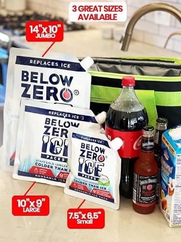 Below Zero Reusable All Day Ice Packs for Coolers, Medium 10"x9", 4 Pack — view 6